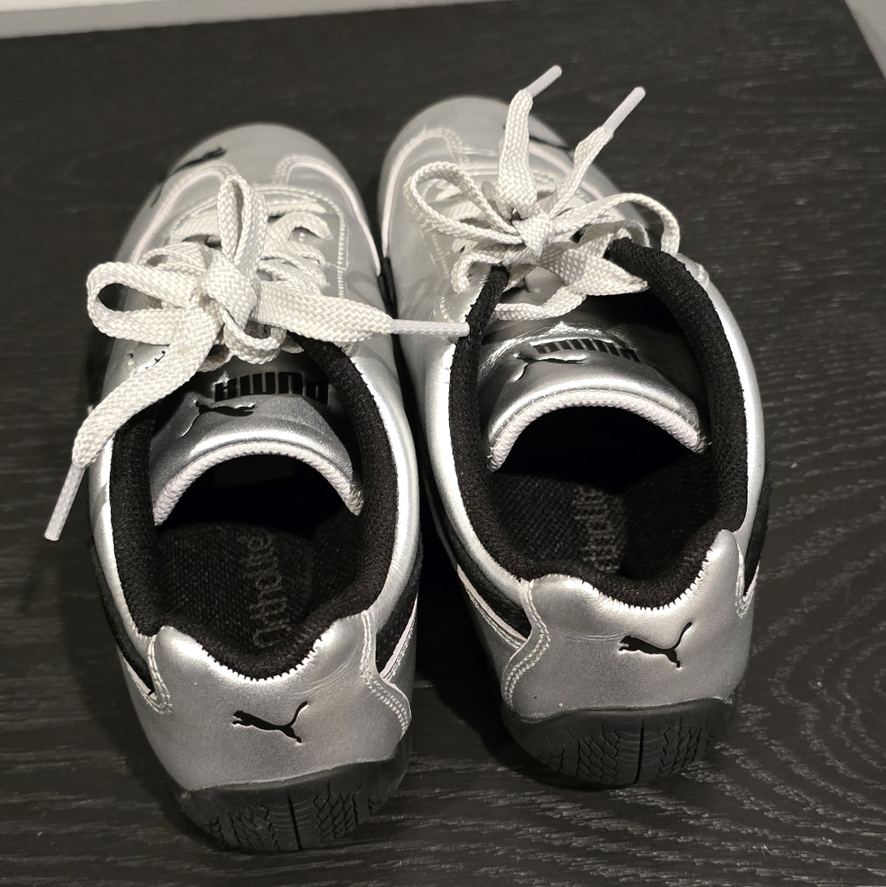 Puma Women's Silver and Black Sneakers - Picture 5 of 7